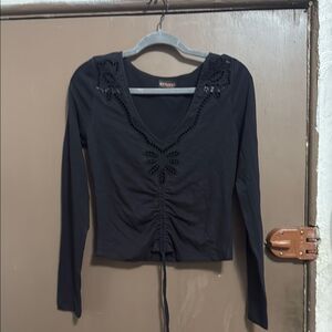 Shyanne Womens Stylish Black Long Sleeve Top